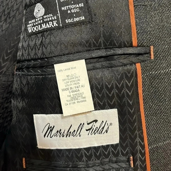 Michael Kors dark gray windowpane check Lambs wool Blazer‎ Men’s 42R Woolmark - Picture 7 of 10